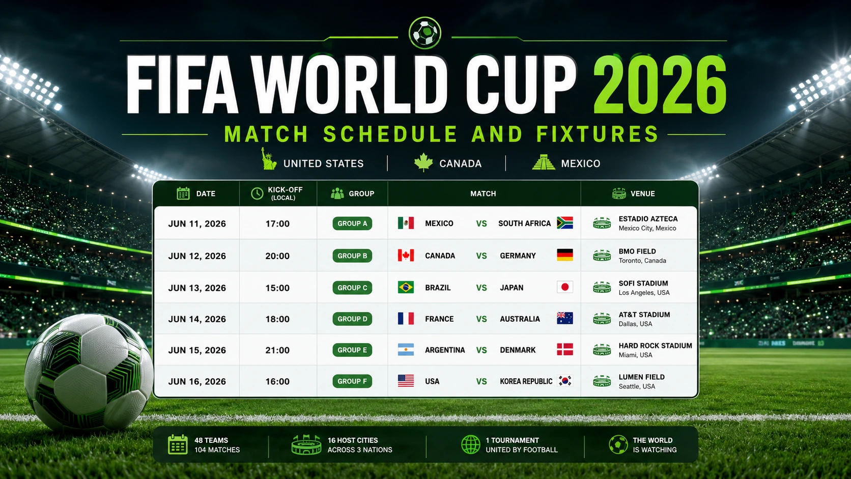 FIFA World Cup 2026 match schedule FIFA World Cup 2026 match schedule